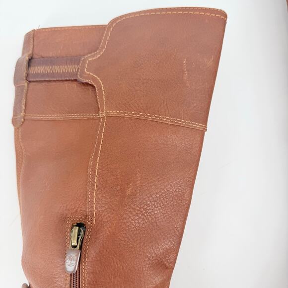 Timberland Stratham Heights Womens Brown Leather Wedge Tall Knee Boots 9 Lined - Picture 12 of 16